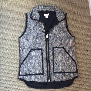 J Crew herringbone puffer vest xxs